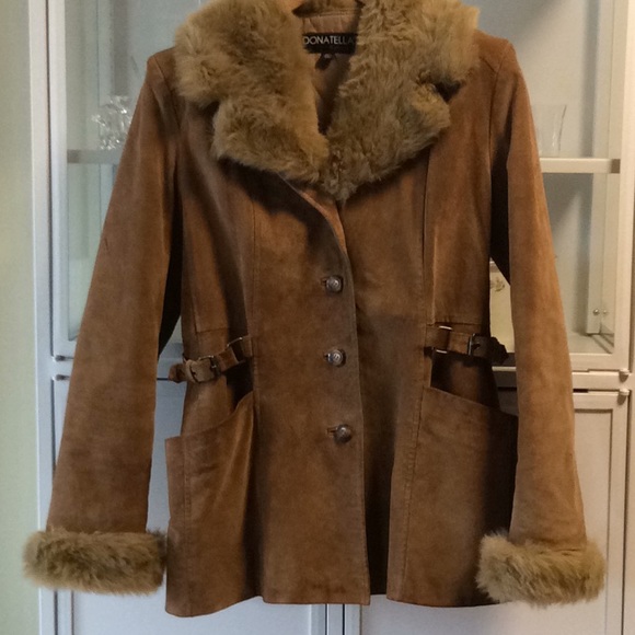 Vintage BoHo Suede Leather Coat Removable Lining - Picture 8 of 13